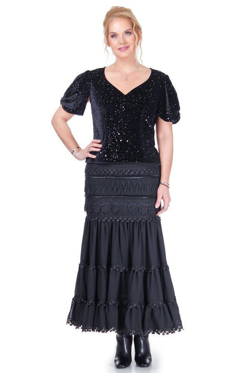 Fusta voal cu aplicatii  Liza Panait Liza Panait Online Boutique